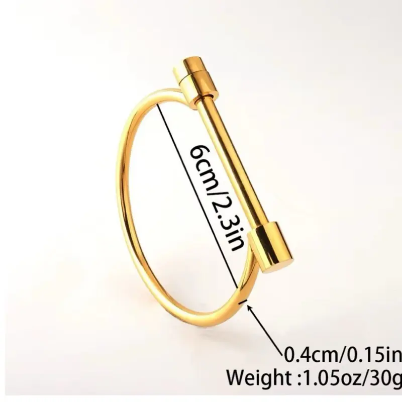 Stainless Steel 18K Gold Plated Bracelet for Women Elegant CZ New Design Stylish Jewelry Gift for Fashionable and Elegant Women 6cm Length 0.4cm Width 1.05oz Weight