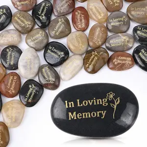 36 count Memorial Stones 1.97 Inch Celebration of Life Inspirational Favor River Rock Engraved in Loving Memory Funeral Decoration Favors for Memorial Day Jefferson's Birthday