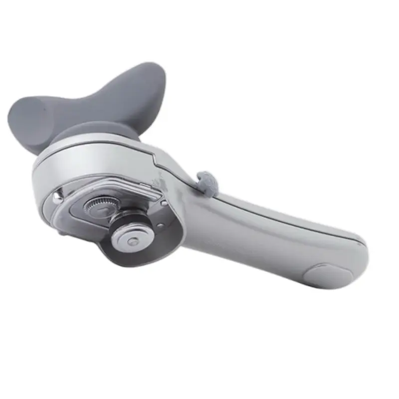 Princess House Safety Can Opener with Ergonomic Handle for Easy Grip and Smooth Operation Soft Grip Rotating Knob Stainless Steel Mechanism