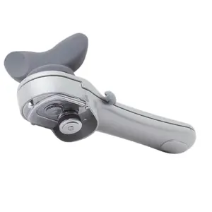 Princess House Safety Can Opener with Ergonomic Handle for Easy Grip and Smooth Operation Soft Grip Rotating Knob Stainless Steel Mechanism