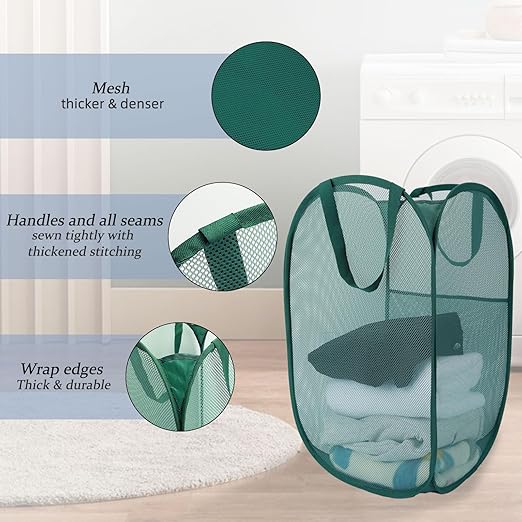 2PCS，Closet storage baskets, mesh laundry baskets, foldable bathroom laundry baskets, and multi-purpose storage baskets—essential storage solutions for homes, rental properties, schools, and offices. Perfect for Easter,mother'sdaygift