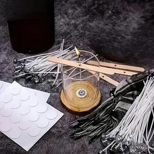 Candle Making Kit, Includes 2000g Beeswax Granules, Wick, Adhesive Stickers & Wooden Holder, DIY Candle Supplies, Crafts