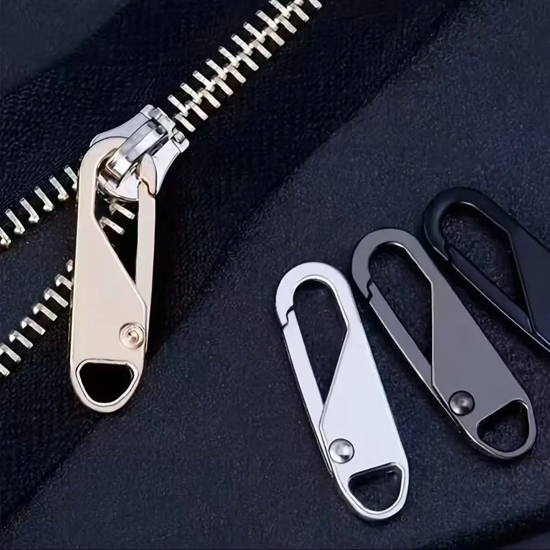 Universal Detachable Zipper Pulls, Tool-Free Replacement Zippers for Bags, Backpacks, Coats, Clothes, Shoes, Alloy Material, Zipper Easy Remove