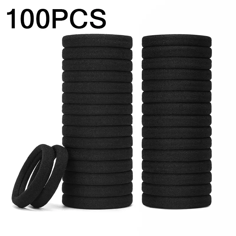 100 Pcs Ultimate Hair Tie Set, Super Elastic Ponytail Holders, Soft Rubber Hair Bands, Trendy Fashion Hair Accessories