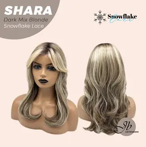 JBEXTENSION 17 Inches Curly Pre-Cut T Part Snowflake Lace Frontlace Glueless Wig SHARA【BENDY EAR TABS】