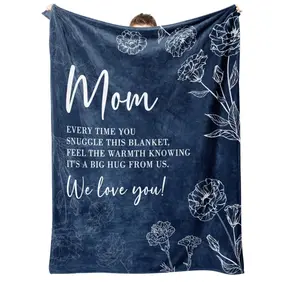 DUJOGIFT Mother's Day Gifts for Great Mom&Wife, Blanket Gifts for Mom from Daughter and Son, Mom Gift Ideas,Mother's birthday gift， Valentines Day Moms Gift for Women from Daughter Son, We Love You Present for Mother Mommy Mothers Day Christmas 60" x 50"