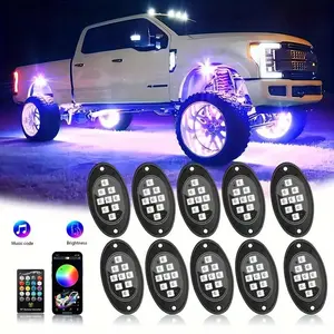 Rock Lights For Trucks, RGB LED Rock Lights Kit With, APP/Remote Control & Music Mode, For Pickup Off Road RZR SUV ATV UTV Car