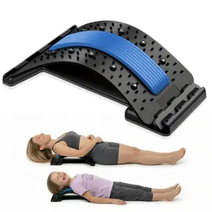4-Level Adjustable Back Stretcher | Spine Deck for Lower Back Pain Relief | Posture Corrector & Lumbar Support Traction Device