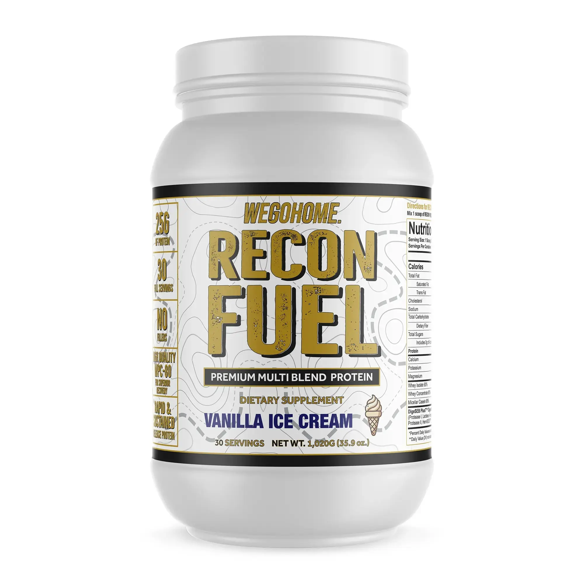 Recon Fuel Multi-Protein Dietary Supplement - Fitness Support for Muscle Nutrition, Optimum