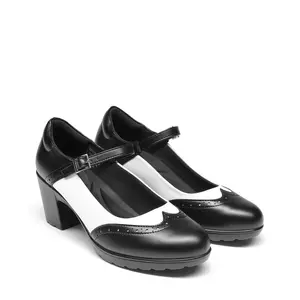 DREAM PAIRS Women's Retro Classic Round Toe Mary Jane Style Chunky High Heels - Cushioned Insole Dress Shoes, Versatile Shoes for Women