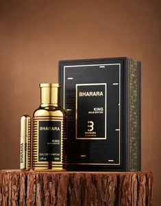 BHARARA Men's King Gold Edition EDP Spray - 3.4 fl oz Strong Gold-Edition Intense Luxury-Inspired Men's Cologne, Sweet Spicy Vanilla Blend with Aromatic Woody, Citrus Spicy Notes for Long-Lasting Personal Care, Strong Men's Fragrance, Gold-Edition Men's F