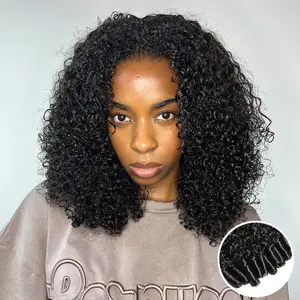 YWIGS 300% Density Burmese Water Curly Half Wig Over Wig 3 IN 1 Wear Go Glueless Human Hair Wigs Draw-string Invisible Hairline Beginner Friendly 100% Human Hair #Summervibes