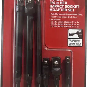 6-piece 1/4 in Hex Impact socket adapter set
