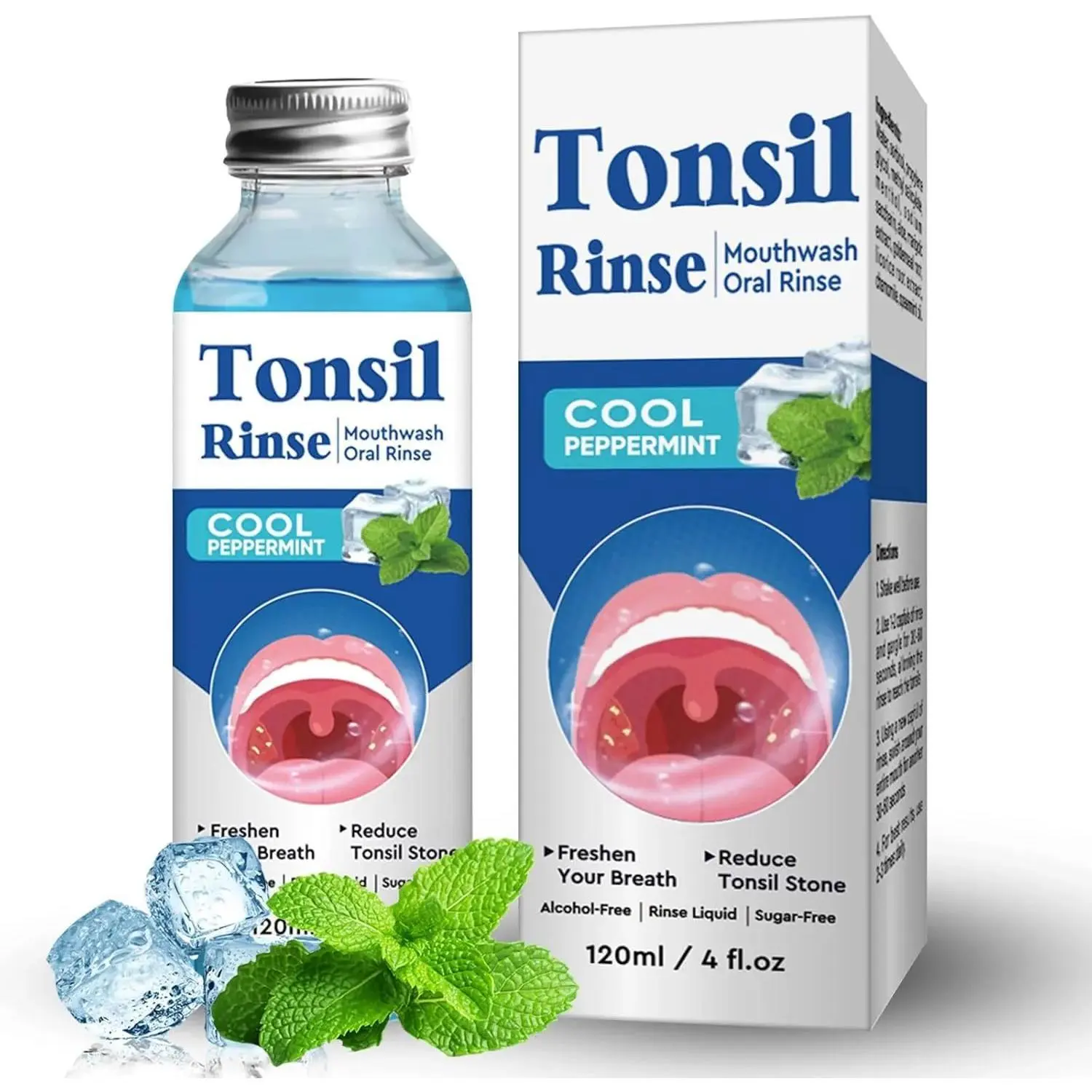Tonsil Stone Remover, Nature Tonsil Stone Mouthwash or Oral Rinse Liquid to Remove Bad Breath, Soothe Dry Mouth & Fresh Breath, Tonsil Stone Removal Liquid, 4Fl Oz Peppermint Oral Hygiene