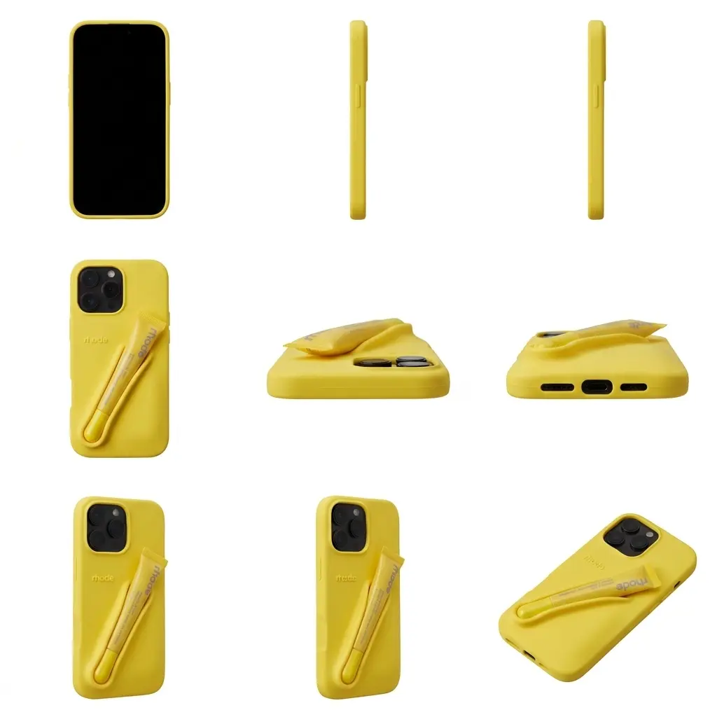 Silicone Phone Case Premium Silky Lip with Lip Gloss Holder Back Stick for IPhone 17 16 15 14 13 Pro Max Pro Plus 17 Air