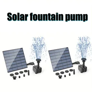 1.5w Outdoor Solar Water Pump Kit, Solar Fountain Pump with 6 Nozzles, Ideal for Bird Bath, Pond, Garden, Fish Tank