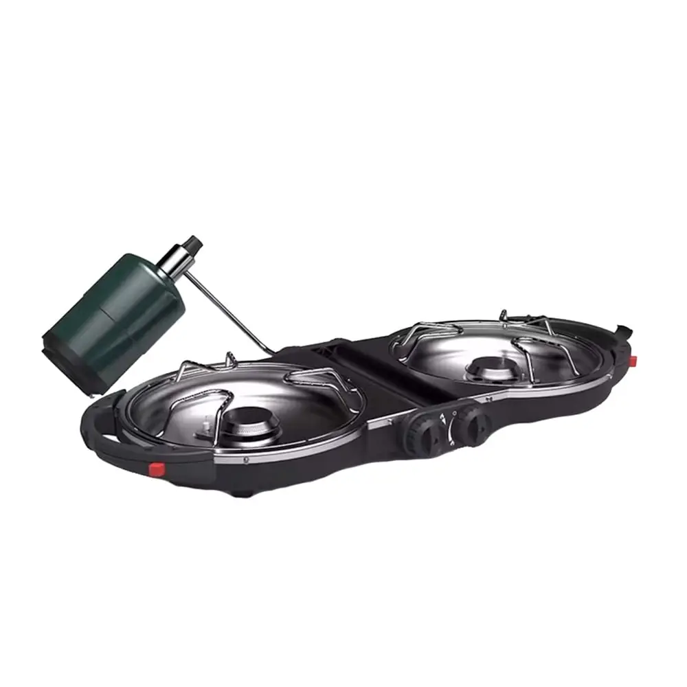 Coleman Fold N Go Compact 2-Burner Propane Stove for Camping with Adjustable Heat, Fits 2 Pans, Removable Chrome-Plated Grate, Chrome Plating, Fits Two Pans