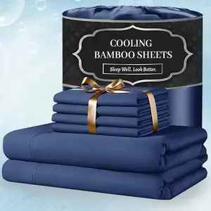 Bamboo Cooling Sheet Set 4/6pcs - Extra Deep Pocket Luxury Bed Sheets for Hot Sleepers