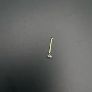 Minimalist 14k Nose Stud with Round-Cut Sparkling Stone Classic Design Elegant and Subtle Accessory