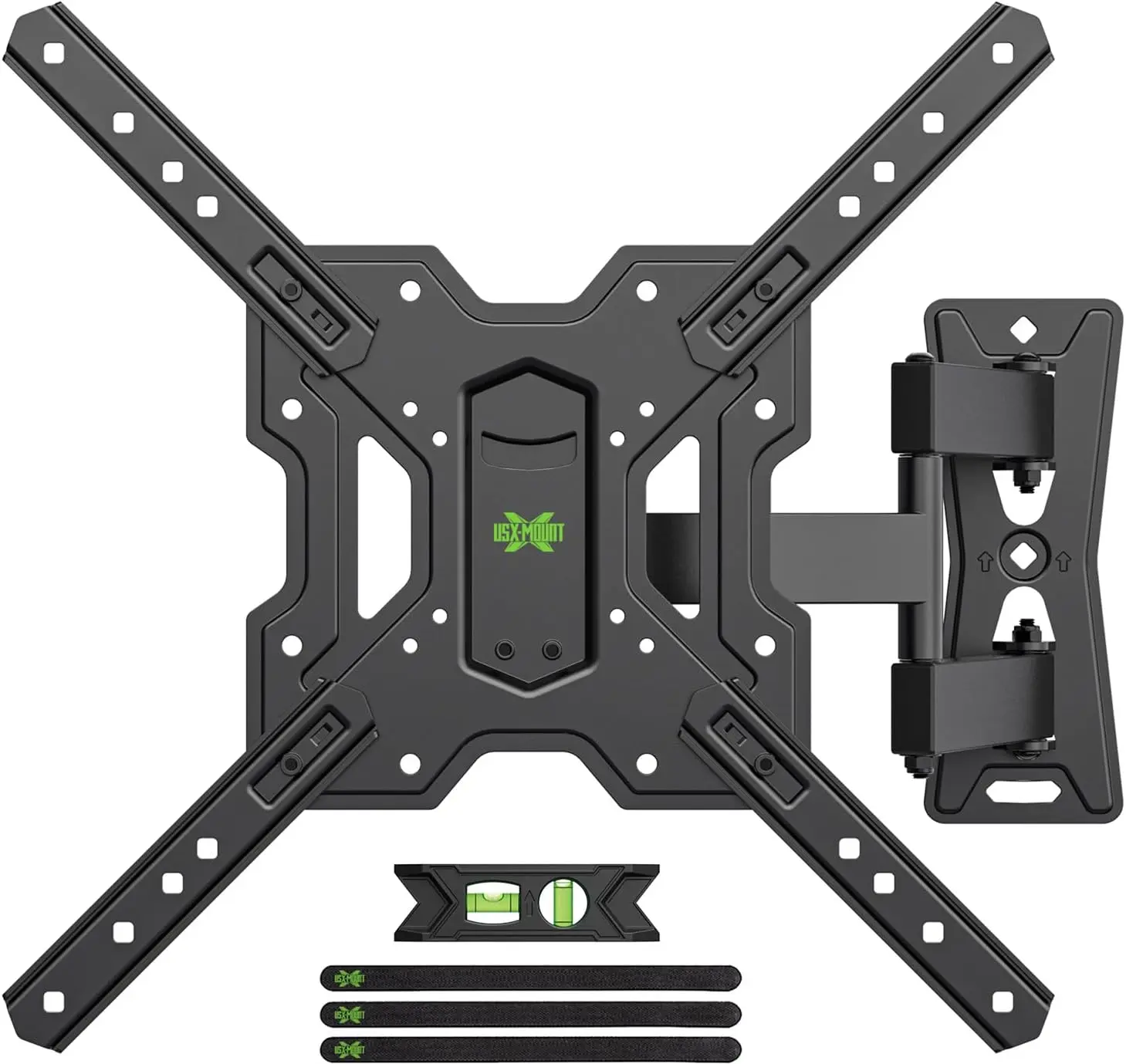 UL Listed Full Motion TV Mount, Swivel Articulating Tilt TV Wall Mount for 26-65 Inch LED, 4K, Wall Mount Bracket with VESA 400x400mm Up to 77lbs, Perfect Center Design -XMM006-1