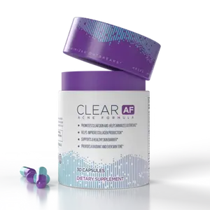 CLEAR AF Acne Supplement - Skin Hydration Booster with Zinc & B Vitamins - Anti-Aging Collagen Formula for Clear Skin Vitamins, Eczema & Psoriasis Relief, Barrier Repair - 30 Capsules - Collagen, Beauty - Dietary, Healthcare - Edible