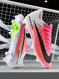 New Professional Soccer Shoes, Long Studs, Comfortable PU Leather, Breathable, Stable, Anti-Twist, 4 Colors, Sizes 35-45, for Training and Matches