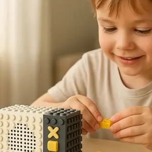 Build-on Brick Bluetooth Speaker - Educational DIY Toy for Kids & Adults - Creative Gift Idea - Bluetooth Wireless & Customizable - Fun Novelty Project