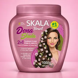 Skala Dona Hair Treatment Cream 1kg – Vegan 2-in-1 Moisturizer Mask & Leave-In for Wavy Straight Hair, Natural Vegetable Oils for Women
