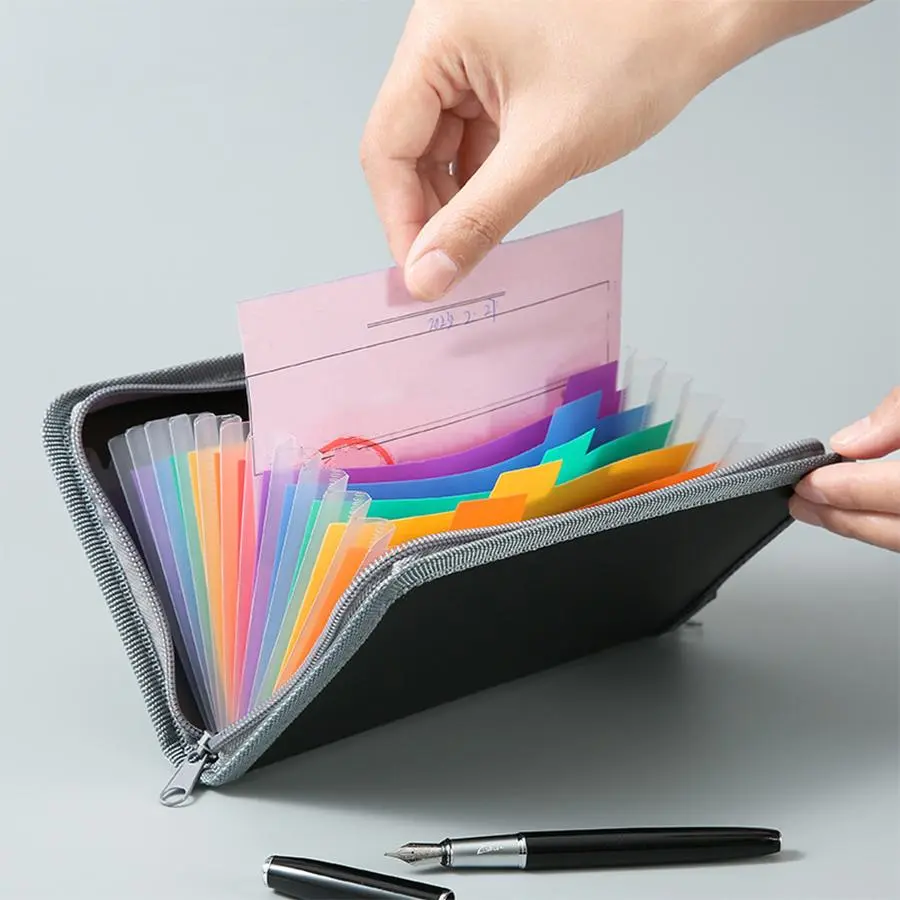 Expandable File Folder, 1 Count Multi-layer File Folder with Colorful Pockets, Files Organizer, Office Stationery & Supplies for Home School Dormitory, Document Organizer, Plastic File Folders, Accordion Folders, Expanding File Folder