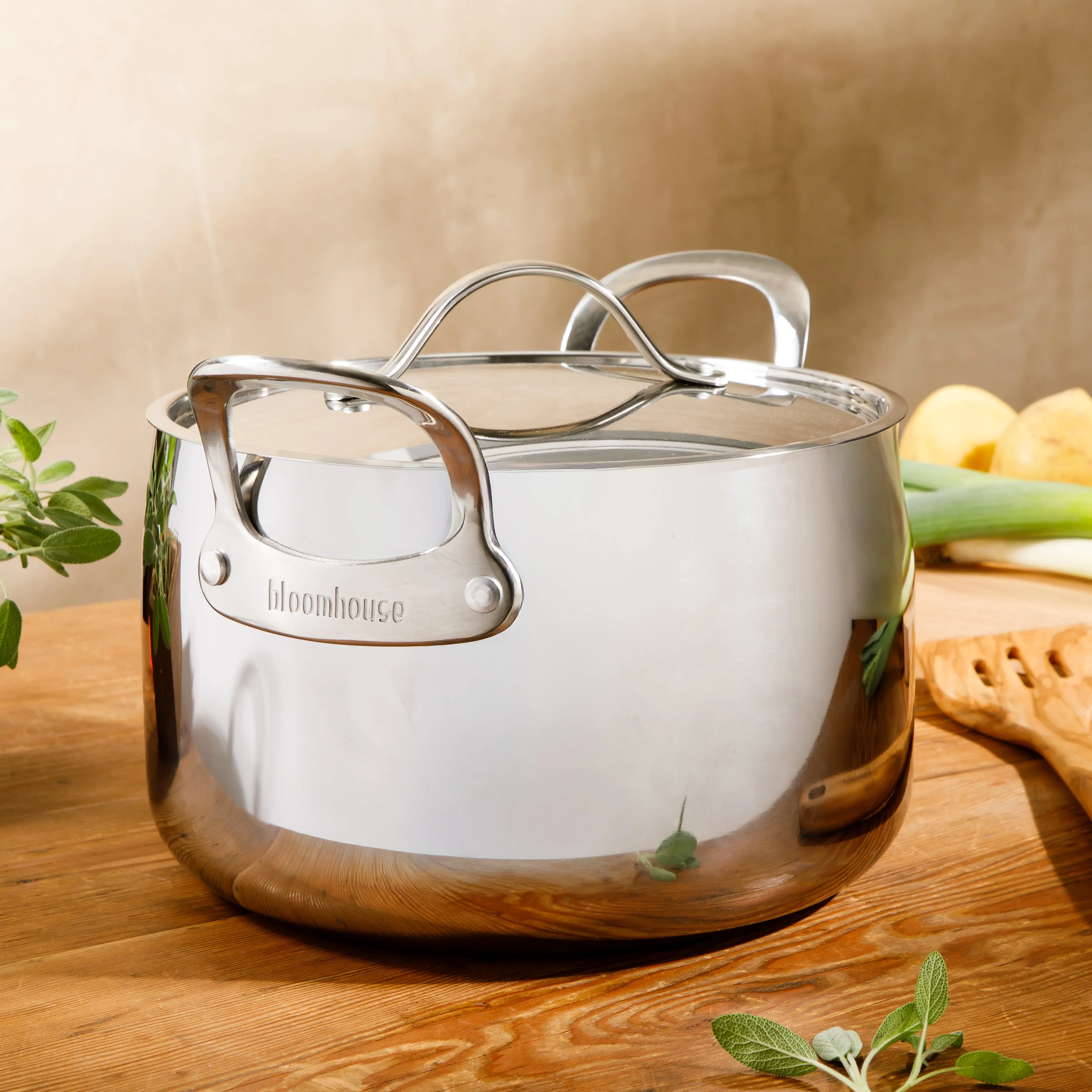 8 Quart Stock Pot with Lid - Tri-Ply Stainless Steel