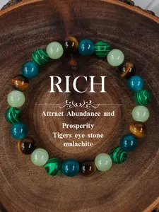 Unisex Elegant Malachite Tiger Eye Stone Beaded High Quality Bracelet, Fashionable and Versatile Design Suitable for Wearing at Any Time, Trendy All-match & Exquisite Jewelry As Gift