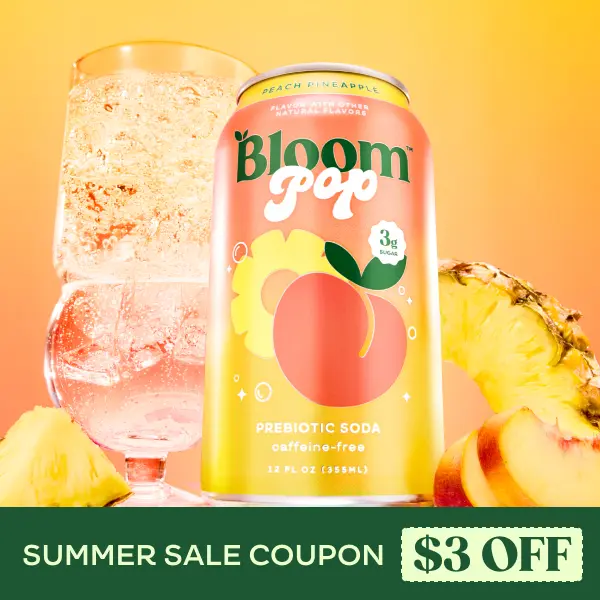 Peach Pineapple - Bloom Pop - Prebiotic Soda 12 Pack, 12oz Cans - Prebiotic Soda for Gut Health, Low Calorie Soda, No Caffeine, Healthy Soft Drink Alternative Beverage Peach Pineapple - Bloom Pop - Prebiotic Soda 12 Pack, 12oz Cans - Prebiotic Soda for Gut Health, Low Calorie Soda, No Caffeine, Healthy Soft Drink Alternative Beverage
