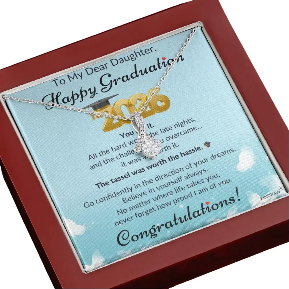 Class of 2026 Graduation Gift Necklace for Daughter – Graduation Jewelry for Girls, High School & College Graduate Gift with Message Card & Luxury Gift Box