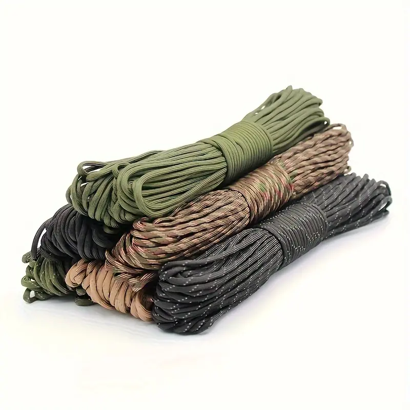 Paracord, 4mm Black Polyester Blend Braided Utility Cord with 50 lb Load Capacity for Camping, Hiking, and DIY Projects - 98.43ft (30m), 1181.1In, 30M/98.43Ft, 50 Lbs, Braided Paracord, All Seasons, 393.7In, Paracord Rope