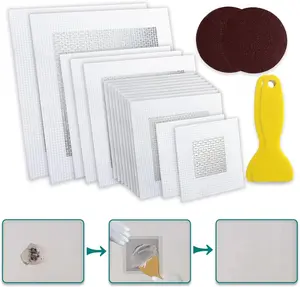 21 PCS 2/4/6/8 Inch Drywall Repair Kit Wall Hole Drywall Tools Aluminum Mesh Drywall Patch Kit Erase A Hole Drywall Repair with Scraper and Sandpapers