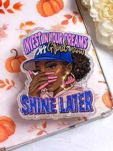 Melanin Girls Shine Later Phone Grip, Cute Girl Baddie Accessory, Funny Baddie Phone Stand, Slay Queen Griptok, Boss Babe Gift, Melanin Girl Decor Phone