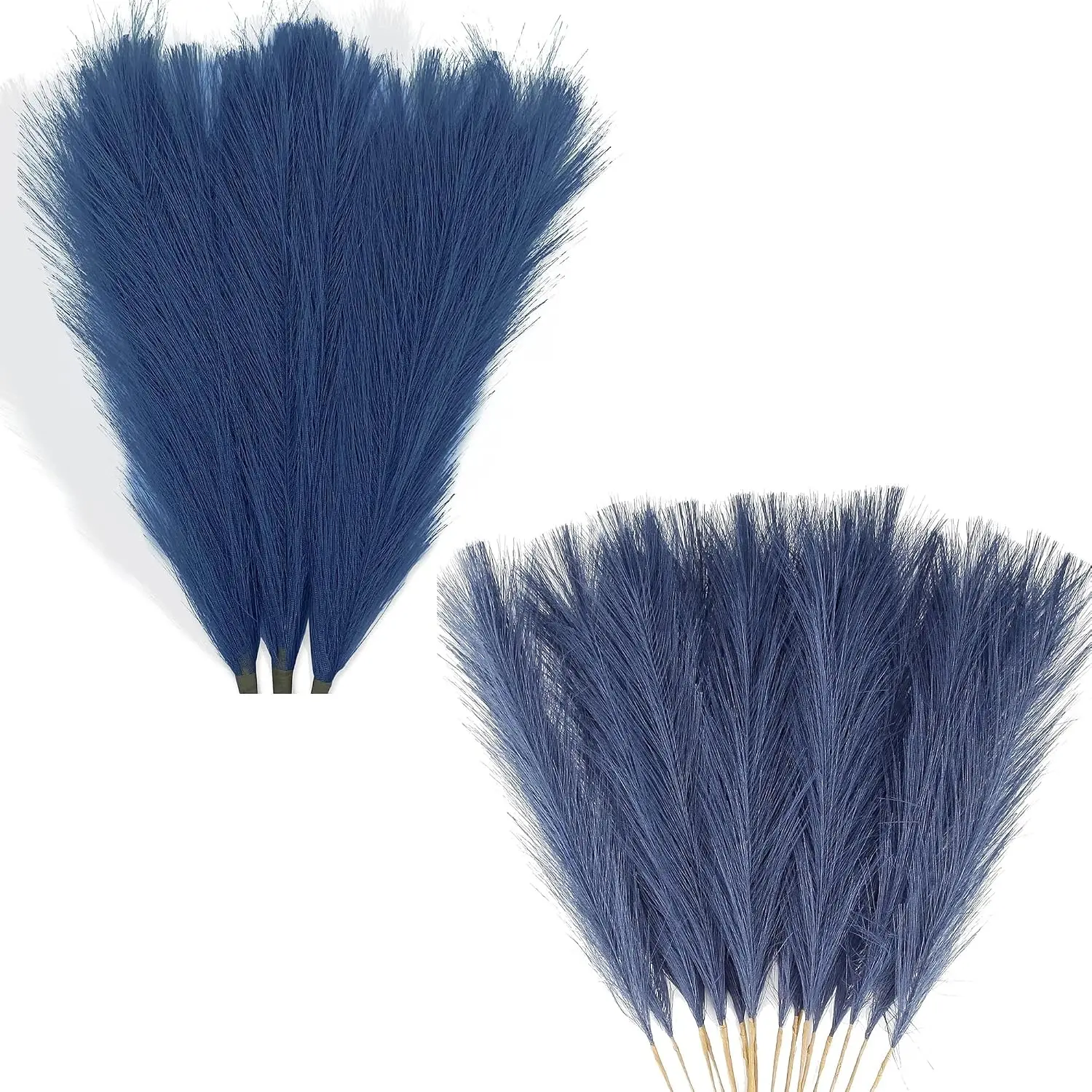 10-Pack Bulk Artificial Pampas Grass & Reeds - Decorative Plants Ornaments with Natural Look, Home Decor Vase Arrangements, Bohemian-Rustic Wedding Accents