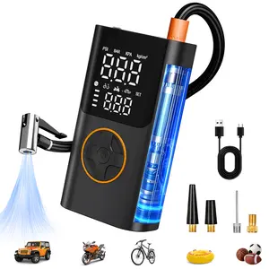 AIRSURE Wireless Air Pump,  tire inflator portable , Tire Inflator Portable Air Compressor，150PSI Cordless Portable Tire Inflator for Car Tires with Digital Pressure Gauge, Auto Shut-Off，Tire Inflator for Car, Motorcycle, Bicycle, Balls