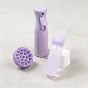 Three-Piece Hair Styling Tool Set, Includes Shampoo Brush, Lotion Bottle, 200ML Spray Bottle, Ideal for Personal Home Hair Styling, Home Hair Kit