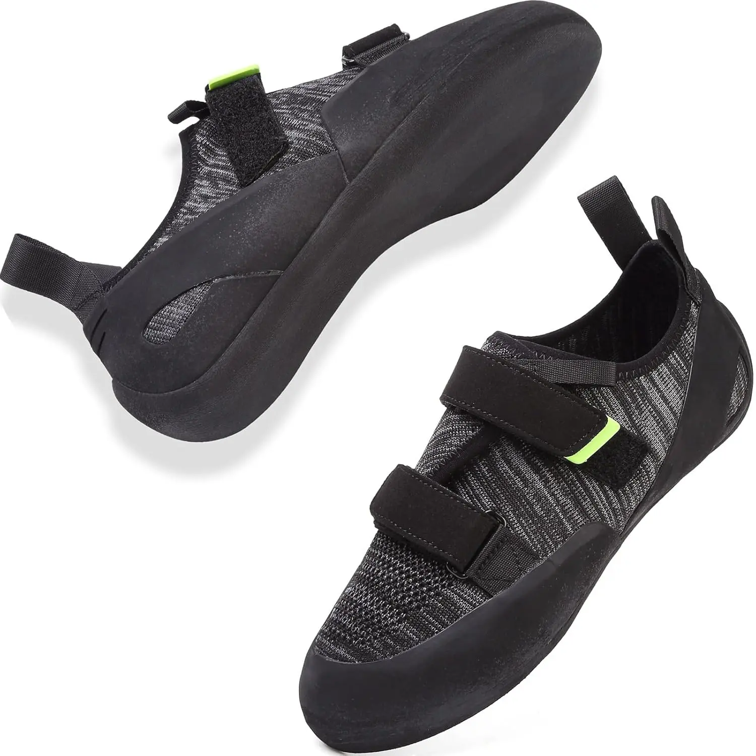 Men's Non-slip Breathable Rock Climbing Shoes with Dual Adjustable Hook-and-Loop Straps, Ideal for Indoor Outdoor Climbing and Bouldering
