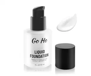 Go Ho White Liquid Foundation,Full Coverage White Foundation Color Corrector Demi Matte Finish for Goth Clown Vampire Skeleton Makeup,Daily,Cosplay,Halloween Makeup for Costume & Stage