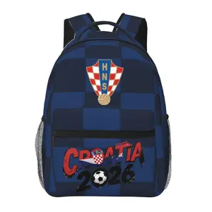 Casual Soccer2026 Outdoor Backpack 2026 World Football Laptop Daypack Cute Cartoon Croatia Team Travel Bag for Travel Work Camping, Suitable for Men Women, Perfect for Festivals, Birthdays, Parties & Gifts