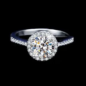 【Must be】S925 Silver Round-Shaped Moissanite Stud Earrings/Rings/Bracelets/Necklaces: Unisex Fashion Classic Jewelry Set, Gift for Men & Women with Genuine Authenticity Certificate