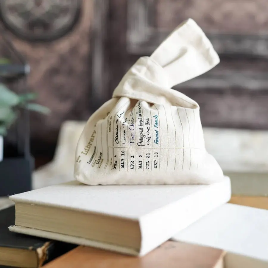 Library Card Knot Bag