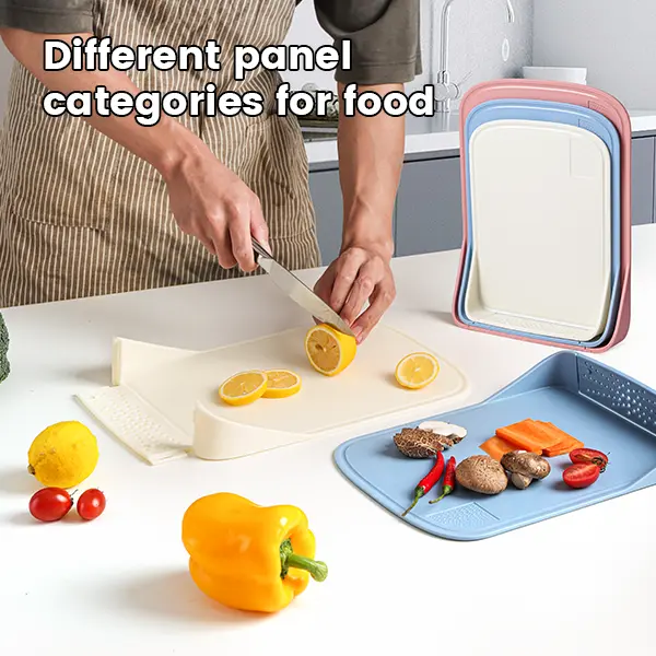 3pcs Lightweight Round PP Chopping Board Set with Stand - Ventilated, Quick-Drying, Raw-Cooked Separation for Kitchen Knives & Garlic Prep, Healthy Kitchen Utensil, Fruit