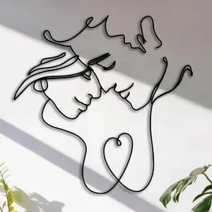 Abstract Couple Design Artistic Wall Art, Modern Metal Wall Decor, Wall Hanging Decoration for Home Living Room Bedroom, Home Decor, Ornaments