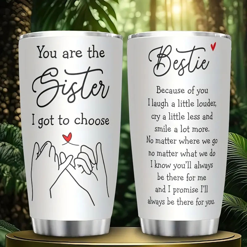 20Oz Stainless Steel Insulated Travel Tumbler, Best Friend Gift, Ideal for Office & Dining Use, Women's Birthday Gift for Friendship Celebrations