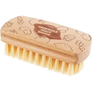 Vegetable Fruit Cleaning Brush with Beechwood Handle for Washing Potato Carrot Cucumber Mushrooms Beige A 1 Pack