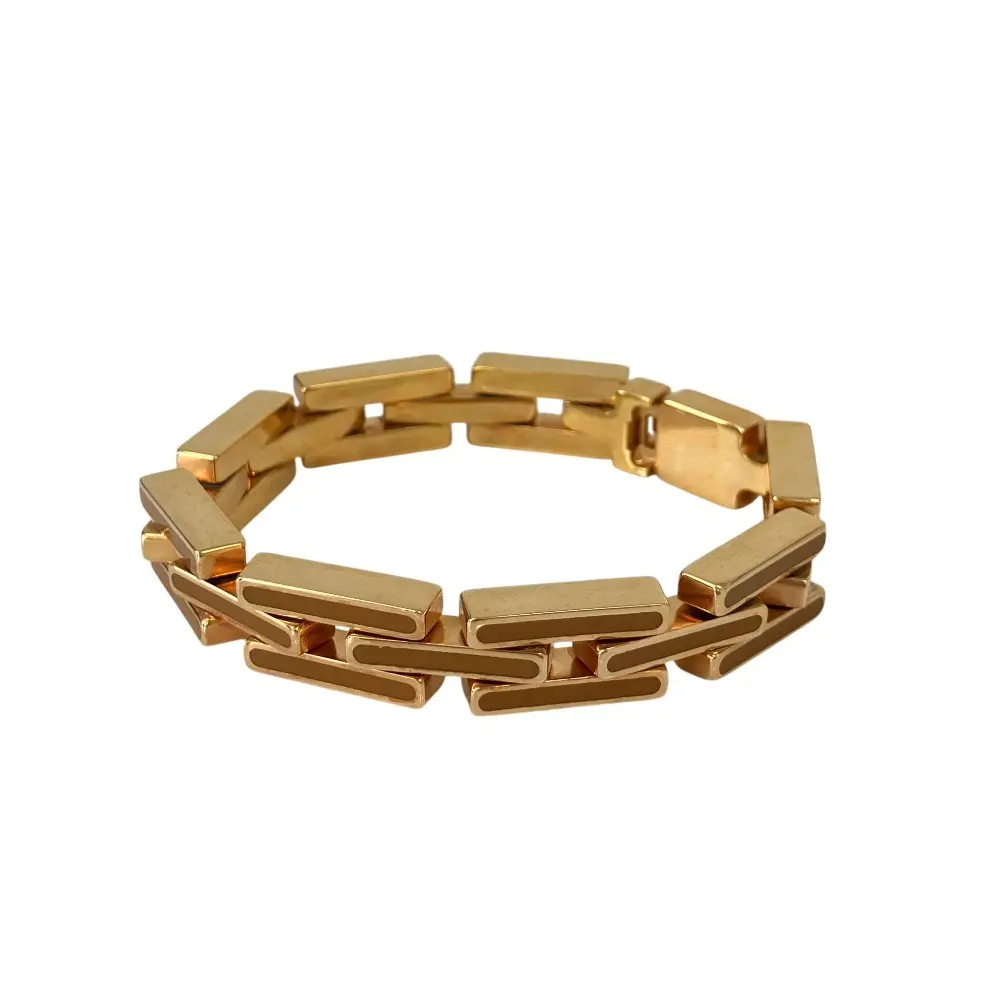 Pre-owned PRADA Gold-plated Small Leather Goods Enamel Bracelet