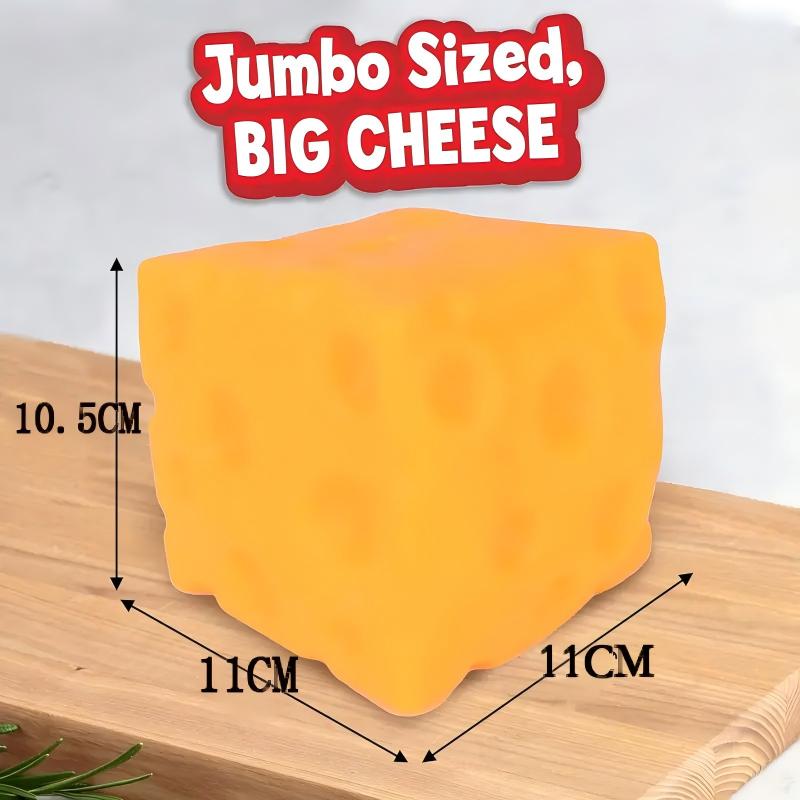 Large Squishy Cheese Block - Yellow Sensory Fidget Toy, SoftTPR Material Squeeze Toy for Stress & Anxiety Relief,Rebounding Play Dough Feel, Ideal for ADHD Autism FocusCalm Down, Gift for Kids Adults#sensorytoy